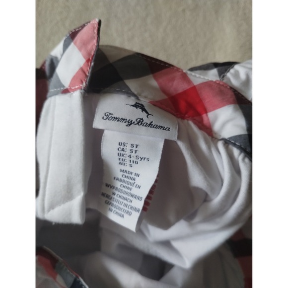 Tommy Bahama girls fourth of July outfit sleeveless shirt plaid shorts 5T - Picture 2 of 4